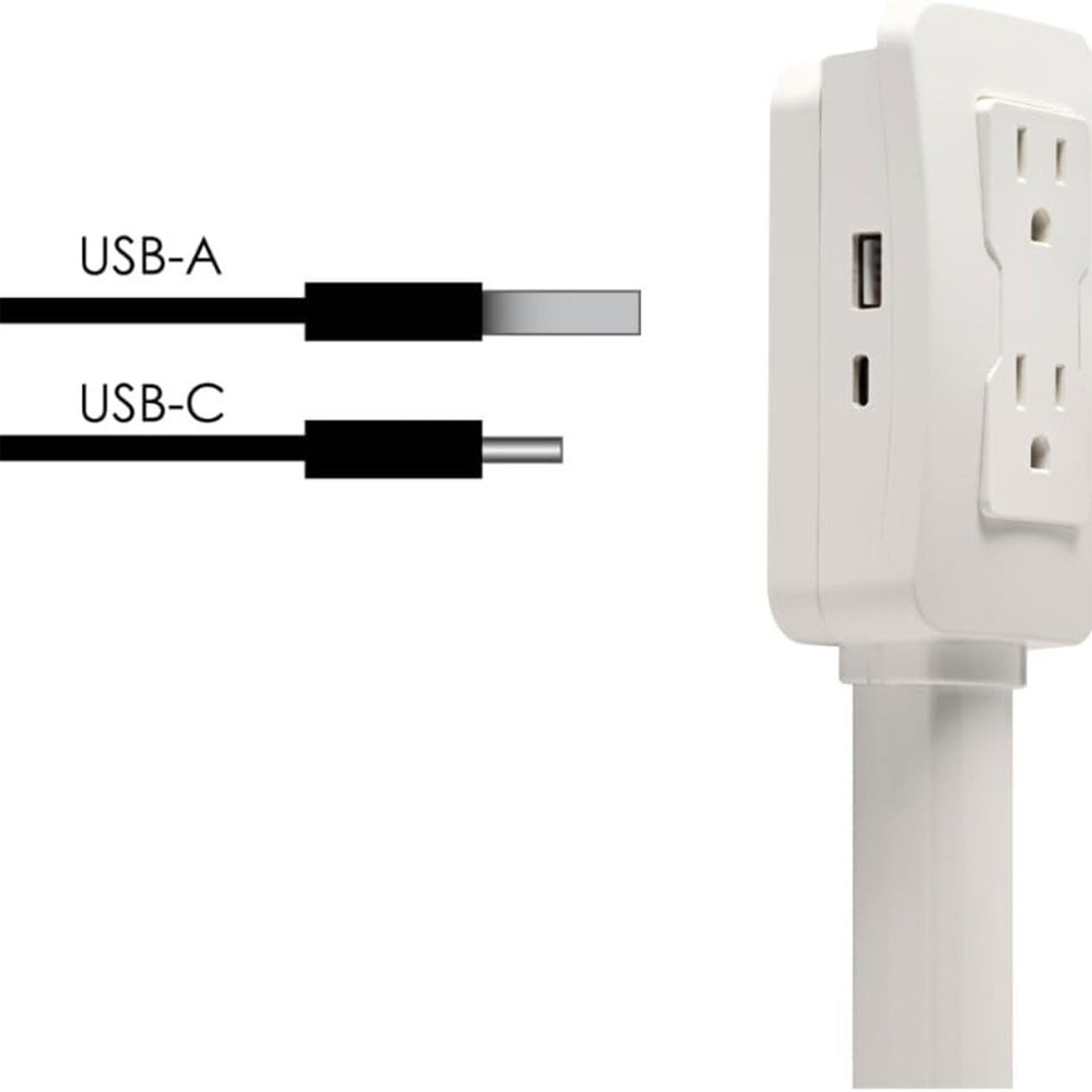 مشترك كهرباء قابل للتمدد والسحب مقبس كهرباء و USB يدور 180 درجة
